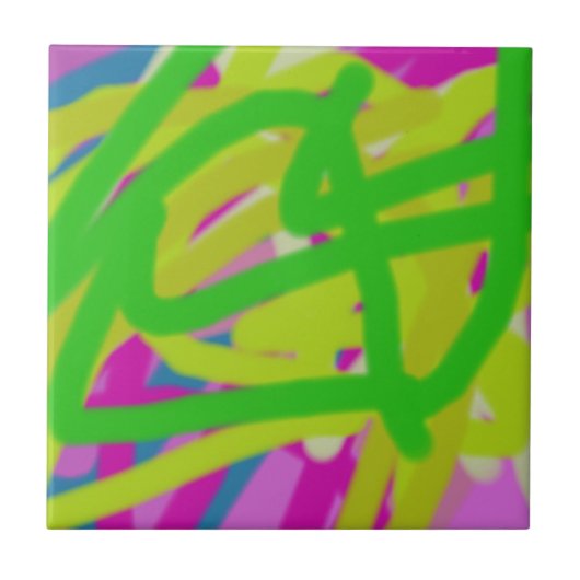 kleurrijke 3748 abstracte kunst tegeltje (Voorkant)