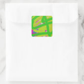 kleurrijke 3748 abstracte kunst vierkante sticker (Tas)