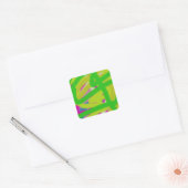 kleurrijke 3748 abstracte kunst vierkante sticker (Envelop)