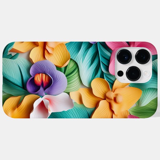  KLEURRIJKE 3-D LOOK ORCHIDEBLOEMEN Case-Mate iPhone CASE (Achterkant (horizontaal))