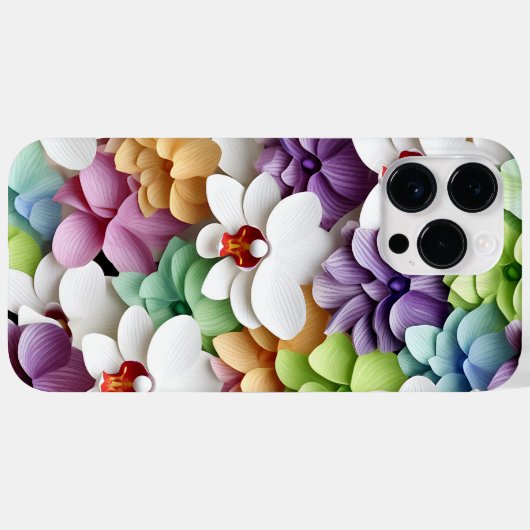 KLEURRIJKE 3-D LOOK ORCHIDEBLOEMEN Case-Mate iPhone CASE (Achterkant (horizontaal))