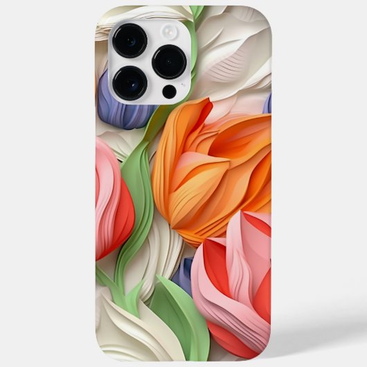 KLEURRIJKE 3-D LOOK TULP BLOEMEN Case-Mate iPhone CASE (Achterkant)