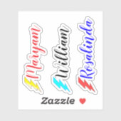 Kleurrijke 3 Flesnamen, Script Stickers voor Kinde (Vel)