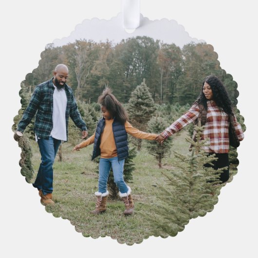 Kleurrijke 3 foto Vrolijk Kerstfeest Ornament Kaart (Achterkant)