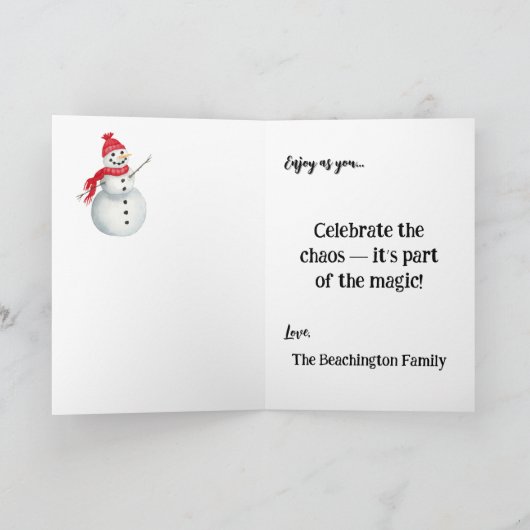 ** Kleurrijke 3 grillige kerstmeisje cadeau AP97 Bedankkaart (Binnen)