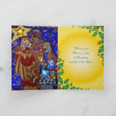 Kleurrijke 3 Wise Mannen Jewel Effect Christmas Ka Feestdagen Kaart (Binnen)