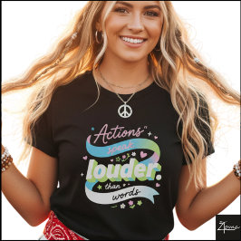 Kleurrijke 3D-acties spreken luider Pop T-shirt