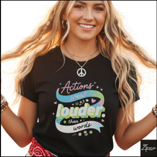 Kleurrijke 3D-acties spreken luider Pop T-shirt