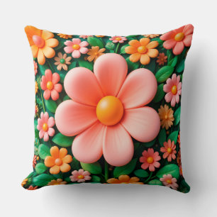 🌸 Kleurrijke 3D bloemdecoratie voor de bank 🌸 Kussen