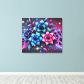 Kleurrijke 3D-bloemen Canvas Afdruk (Insitu (Houten vloer))