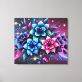Kleurrijke 3D-bloemen Canvas Afdruk (Voorkant)