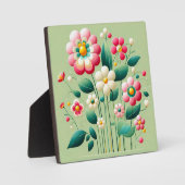 Kleurrijke 3D-bloemen Fotoplaat (Voorkant)