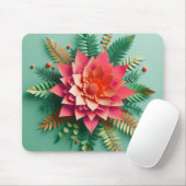 Kleurrijke 3D-bloemen Muismat (Met muis)