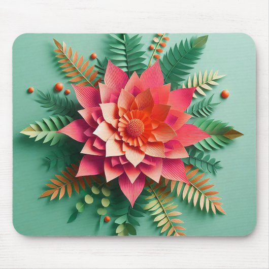 Kleurrijke 3D-bloemen Muismat (Voorkant)