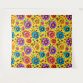 Kleurrijke 3D-bloemen Wandkleed (Voorkant (horizontaal))