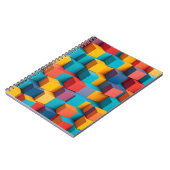 Kleurrijke 3D Cubes geometrisch ontwerp Notitieboek (Linkerzijde)