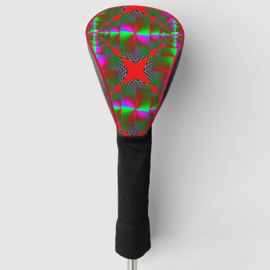 Kleurrijke 3D digitale driver Hoesje – Perfect Fit Golfheadcover (Voorkant)