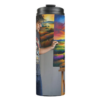 Kleurrijke 3D Digitale Kunst Thermische Tumbler – Thermosbeker