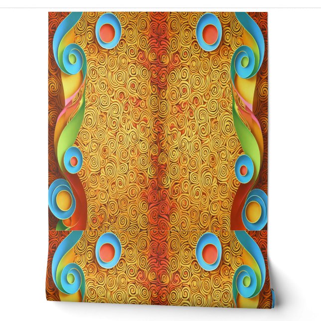 Kleurrijke 3D Digitale Peel en Stick Wallpaper Behang (Afrollen)