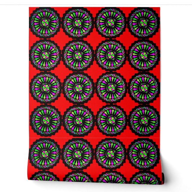Kleurrijke 3D digitale schil en stick wallpaper –  Behang (Afrollen)