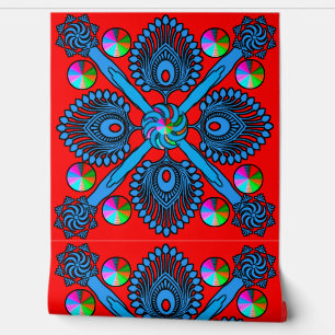Kleurrijke 3D digitale schil en stick wallpaper –  Behang