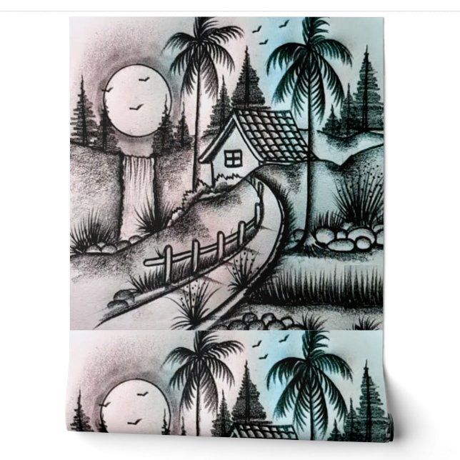 Kleurrijke 3D digitale schil en stick wallpaper –  Behang (Afrollen)