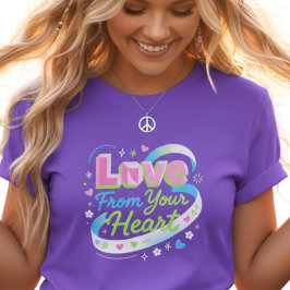 Kleurrijke 3D Liefde Vanuit Je Hart Pop T-shirt