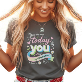 Kleurrijke 3D Morgen Quote Pop Art T-shirt