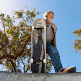 Kleurrijke 3D Mozaïek Getatoeëerde Vrouw Kunst Persoonlijk Skateboard