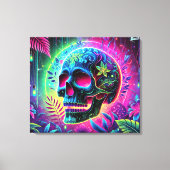 Kleurrijke 3D-schedel Canvas Afdruk (Voorkant)