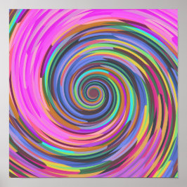 Kleurrijke 3d-spiraaldraai vortex abstracte achter poster
