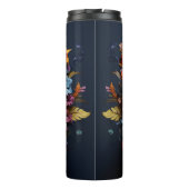 Kleurrijke 3D Suikerschedel en Bloemen Thermosbeker (Achterkant)