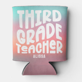 Kleurrijke 3e Grade Teacher Custom Koelbox Blikjeskoeler