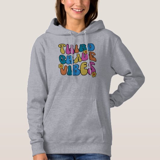 Kleurrijke 3e klas Vibes- Terug naar school Retro Hoodie (Voorkant)