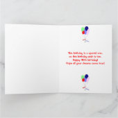 Kleurrijke 40e verjaardag ballonnen kaart (Binnen)