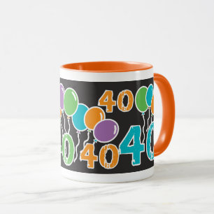 Kleurrijke 40e verjaardag mok