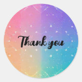 Kleurrijke 4 hoeken ronde sticker (Voorkant)