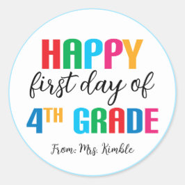 Kleurrijke 4e klas School Sticker