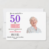 Kleurrijke 50 & Fabulous Uitnodiging (Voorkant)