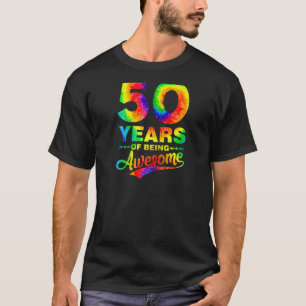 Kleurrijke 50e verjaardag van de kleurstof 50 jaar t-shirt