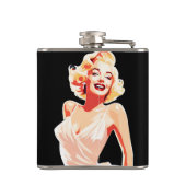 Kleurrijke 50s' Belle op Black Hip Heupfles (Achterkant)