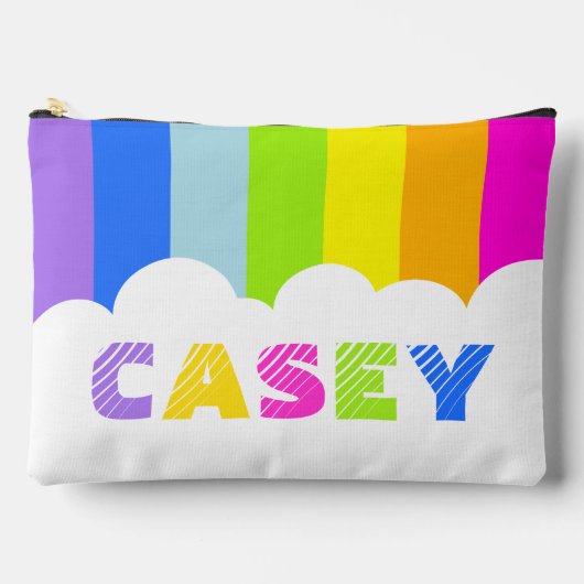 Kleurrijke 5 letternaam regenboog wolk potlood hoe etui (Voorkant)