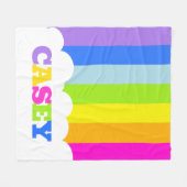 Kleurrijke 5-letternamen regenboogwolk fleece deken (Voorkant (Horizontaal))