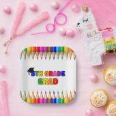 Kleurrijke 5de Graduation Party Papieren Bordje (Feest)