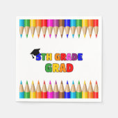 Kleurrijke 5de Graduation Party Servet (Voorkant)
