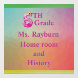 Kleurrijke 5e klas schoolkamer 6 "x 6" raamsticker