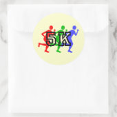 Kleurrijke 5K lopers Ronde Sticker (Tas)