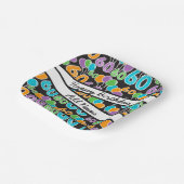 Kleurrijke 60e verjaardag gepersonaliseerde naam papieren bordje (Gebogen)