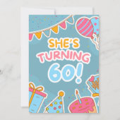 Kleurrijke 60e verjaardag kaart (Voorkant)