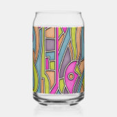 Kleurrijke 60s Mod Geometrisch Abstract Blikvorm Glas (Rechts)